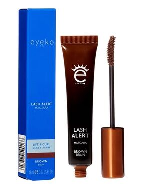 Eyeko Lash Alert Mascara- warm brown, caffeine, biotin, curl, volume, fibers